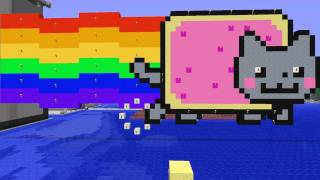 Poptart Cat invades minecraft!