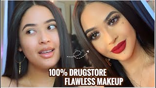 DRUGSTORE VALENTINES MAKEUP | EASY + LONG WEARING ! *bronzed skin + red lips*