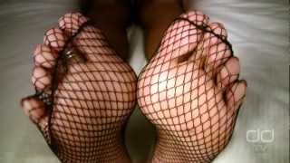 Darla TV - Sexy Feet in Fishnet Stockings, Toe Show Foot Tease