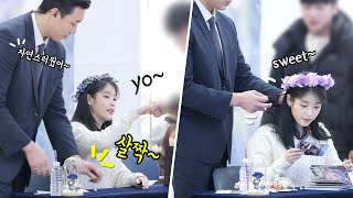 [ENG] 아이유 경호원의 세심한 케어, 때론 스윗하게 때론 단호하게 IU's bodyguard, sweet or determined : fansign event 191128
