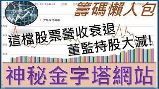 20191020 籌碼懶人包- 神秘金字塔-這檔股票董監持股大減,營收開始衰退!