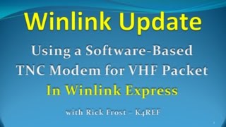 "Sound Modem TNC for VHF Packet in Winlink Express" (See new mode in notes)
