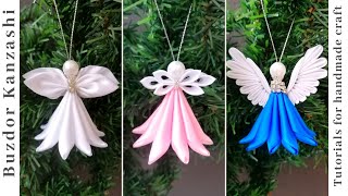 DIY Kanzashi angel 05 -  3wing type /kanzashi angyalka 05 / Christmas satin angel