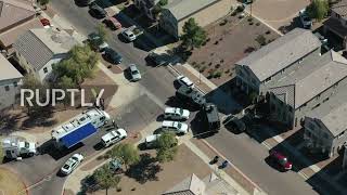 USA: Drone footage reveals Phoenix roads blocked following police shootout
