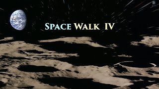 FLIGHT OVER THE MOON IV. Lunar mountains. Craters, seas of solidified lava. Space walk