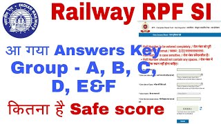 Railway RPF SI Answer key group A B C D RPF si constable cut off Bestgktrick
