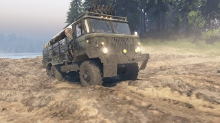SpinTires 03.03.16 Gaz-66 (В Доработке)Широкая река Разбираю пилораму
