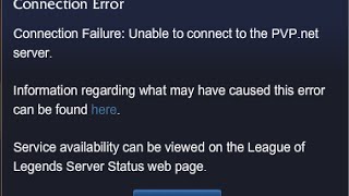 פתרון הבעיה - Unable to connect to the PVP.net Server