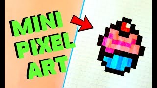 МИНИ ПИРОЖЕНКО С ВИШЕНКОЙ !МИНИ РИСУНКИ ПО КЛЕТОЧКАМ!(MINI PIXEL ART)