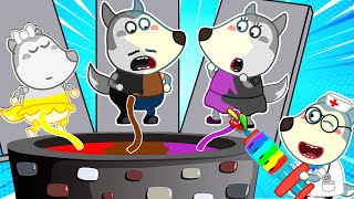 No, No Baby Wolf, Wolf Family's Color Was Lost! - Find My Color! | Color for Kids | @mommywolf
