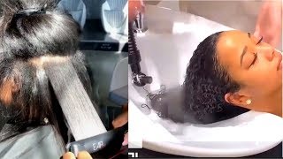 Satisfying Hair Compilation | Silk Press & Natural Hair | INSTAGRAM Videos 2019