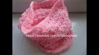 Вяжем красивый нежный шарф снуд, (труба, хомут)спицами на ребенка.Knitting(Hobby)