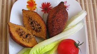 İçli köfte. Котлеты с начинкой (Ичли кёфте), турецкая кухня.