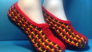 Вязание спицами домашние тапочки #78
