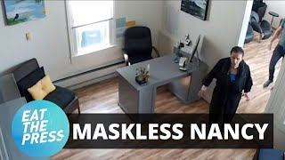 Maskless Pelosi Claims Salon Setup
