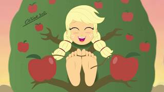 Equestria girl Applejack foot tickling.