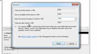 Shrink a Windows 7 Basic Disk Partition and Create a New Partition