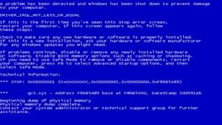 This should sound during blue screen