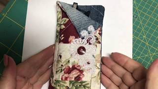 Маленькие джинсовые радости:очечник из джинсы. Лоскутный очечник. Утилизация лоскутков/eyeglass case