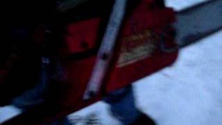 chainsaw in action