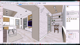 Интерьер квартиры в SketchUp [BRONZA School | Школа дизайна]