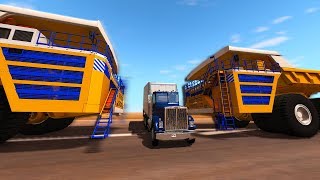 BeamNG Drive - 300MPH BELAZ DUMP TRUCK SANDWICH!