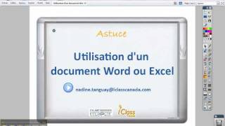Utilisation d'un document Word ou Excel