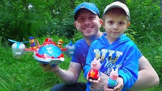 Щенячий Патруль и Свинка Пеппа с Джорджем которые заблудились в лесу. Paw Patrol and Peppa Pig