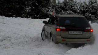 Subaru Outback snow drift - slow motion