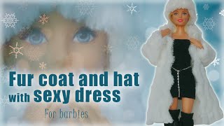 DIY Faux fur coat and hat with sexy dress
