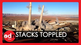 Giant Stacks at Arizona Power Plant Toppled in Controlled Demolition