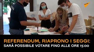 Referendum, riaprono i seggi: sarà possibile votare fino alle ore 15:00