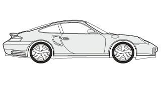 How to Draw a Porsche 911 Turbo / Как нарисовать Porsche 911 Turbo