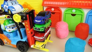 Fork lift car and cars toys with surprise Play doh play