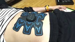 EMS 腹筋ベルト  （装着編）トレーニングマシーン 6種類モード