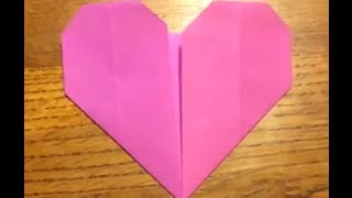 バレンタイン　折り紙 簡単 ハート 難易度★☆☆ Valentine Easy Origami Heart Level one