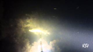 Ночной пруд, подводная охота.
