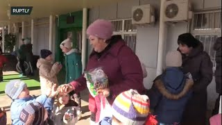 Live from Azov in Russia as Donbass evacuees settle in to temporary accommodation