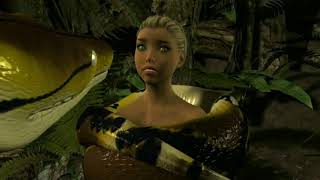 Snake squeezes girl