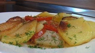 Треска с картофелем и луком видео рецепт. Книга о вкусной и здоровой пище