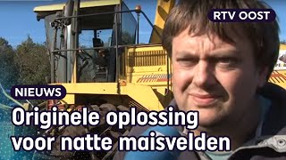 IJzeren wielen onder hakselaar