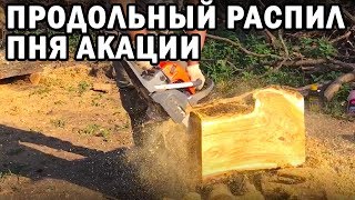 ПРОДОЛЬНЫЙ РАСПИЛ ПНЯ АКАЦИИ. Цепь Для продольного Пиления.