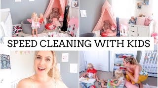 SPEED CLEAN WITH KIDS/ CLEANING MOTIVATION HUGE TRANSFORMATION/COME CLEAN WITH ME POWER HALF HOUR