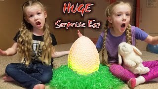 Easter Egg Hunt in HUGE Box Fort Maze! We Find a GIANT Chocolate Surprise Egg!!!
