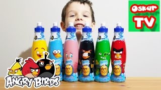 Энгри Бёрдс Сюрпризы в бутылке Игрушки Распаковка Angry Birds Juice unboxing toys Oscar TV