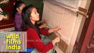 Women make carpets in Sikkim, India