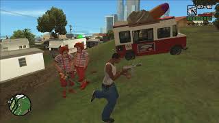 GTA SA Clown Killers Mod Test/ Тест моего мода на Клоунов Убийц для GTA SA