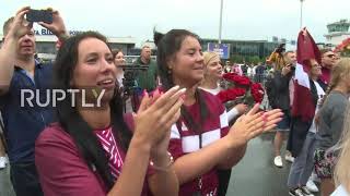 Latvia: Men's national 3x3 basketball team returns home with Olympic gold medals