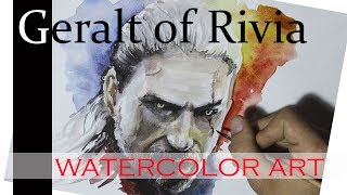 Как нарисовать ведьмака Witcher 3/Geralt (Watercolor art)