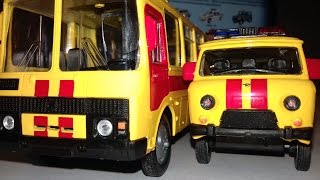 ИГРУШКИ МАШИНКИ Газовая служба обзор моделек 1/43 ПАЗ 32053 и УАЗ 39625 AUTOTIME